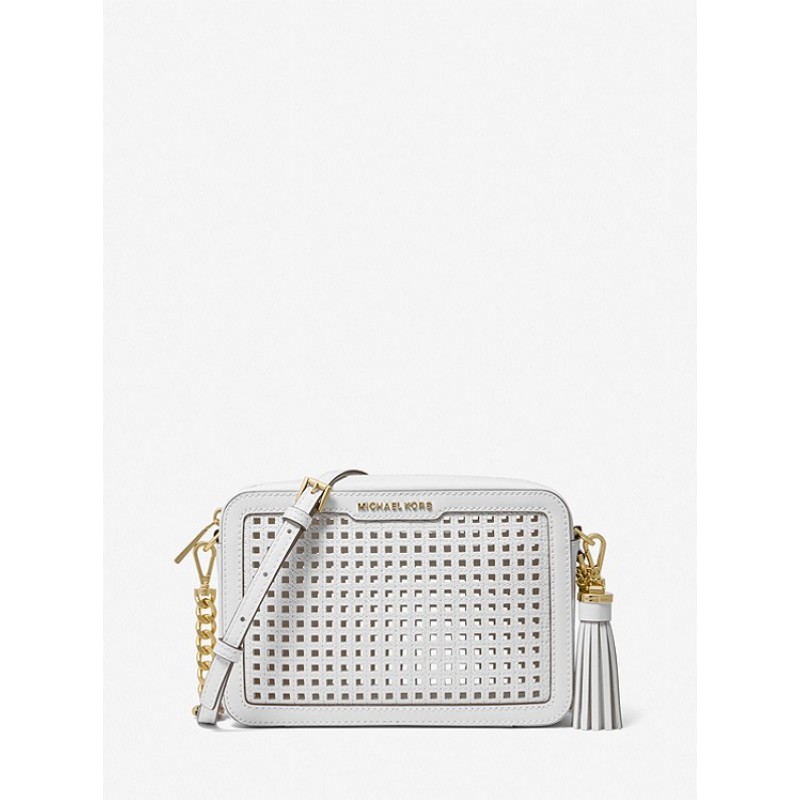 Ginny Medium Perforated Leather Crossbody Bag