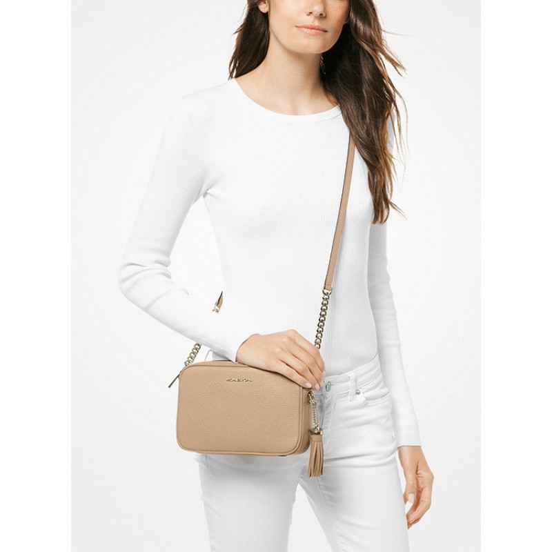 Ginny Medium Pebbled Leather Crossbody Bag