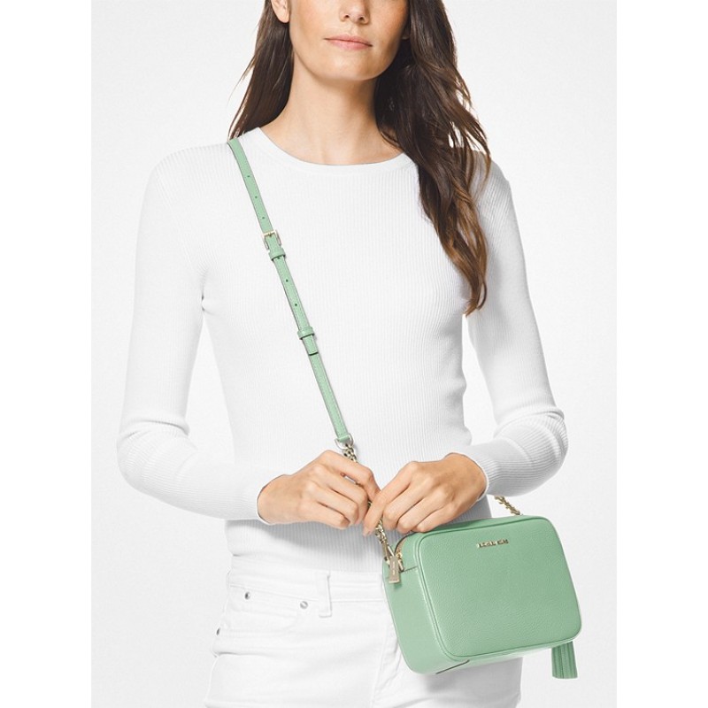 Ginny Medium Pebbled Leather Crossbody Bag