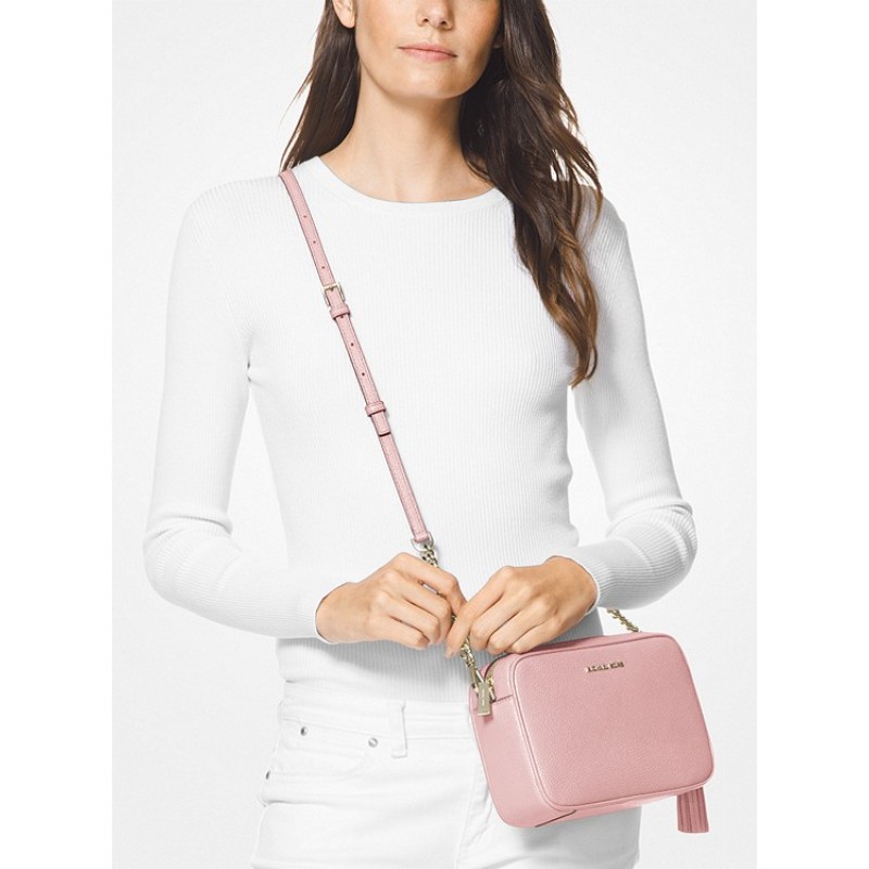 Ginny Medium Pebbled Leather Crossbody Bag