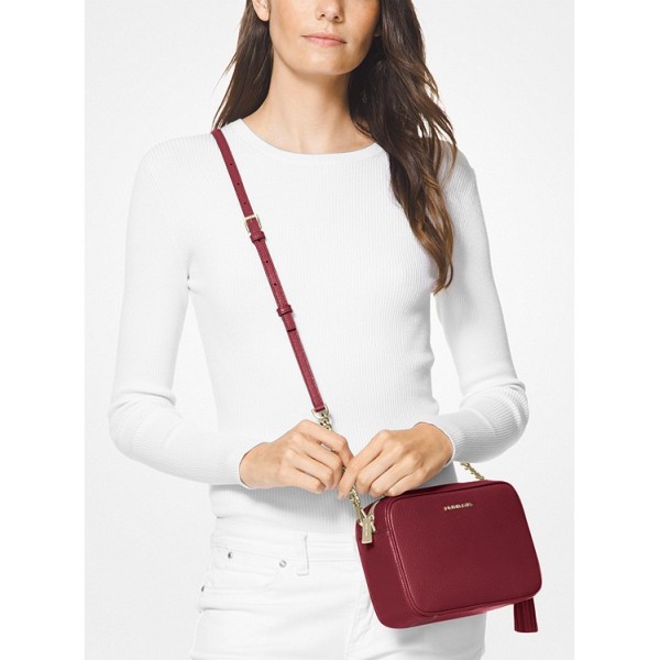 Ginny Medium Pebbled Leather Crossbody Bag