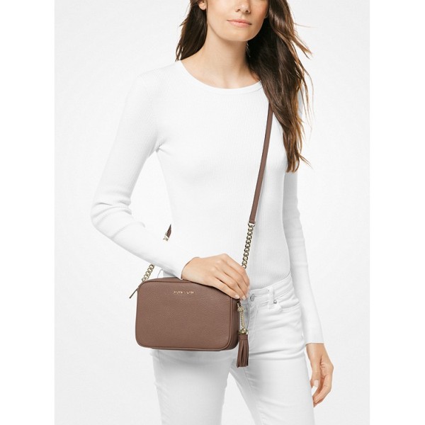 Ginny Medium Pebbled Leather Crossbody Bag