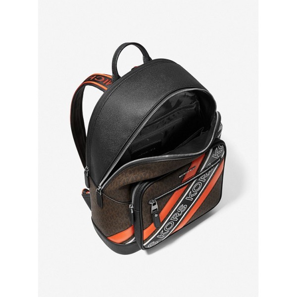 Hudson Logo Embossed Stripe Backpack