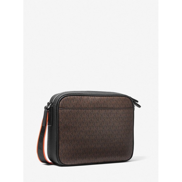 Hudson Logo Embossed Stripe Camera Bag