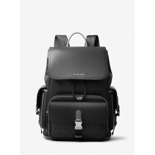 Hudson Logo and Leather Backpack