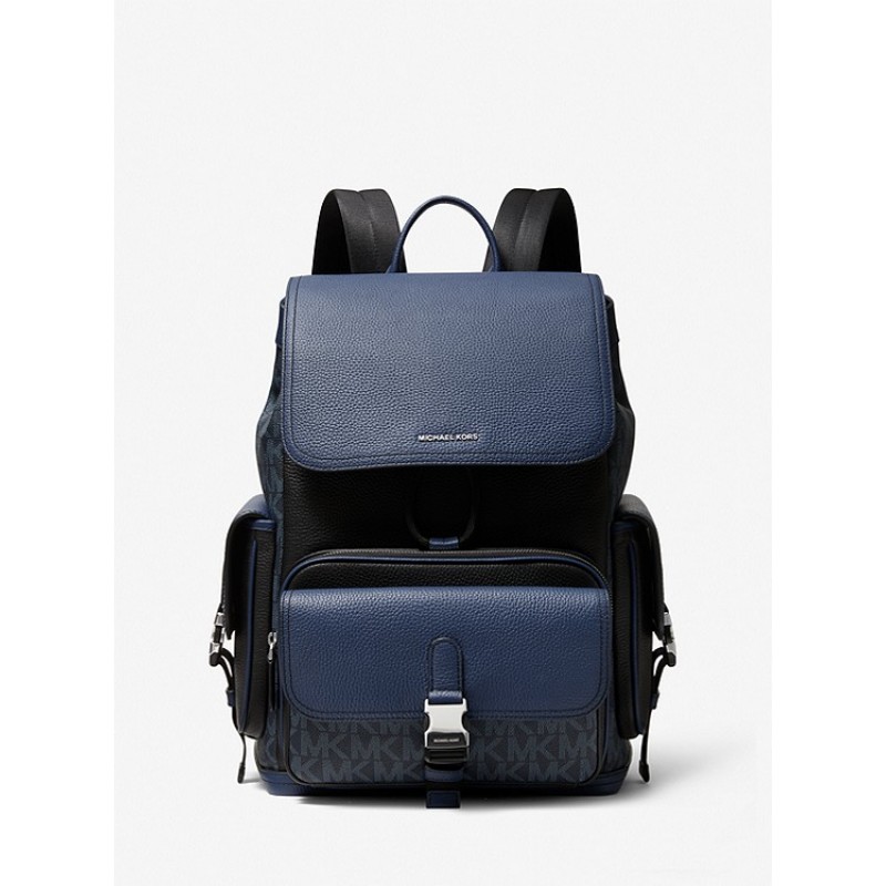 Hudson Logo and Leather Backpack