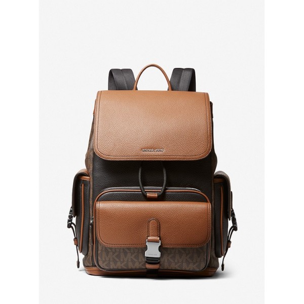 Hudson Logo and Leather Backpack