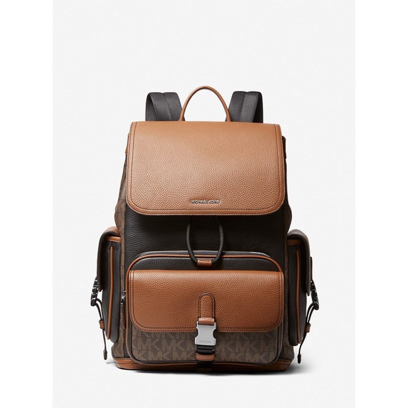 Hudson Logo and Leather Backpack