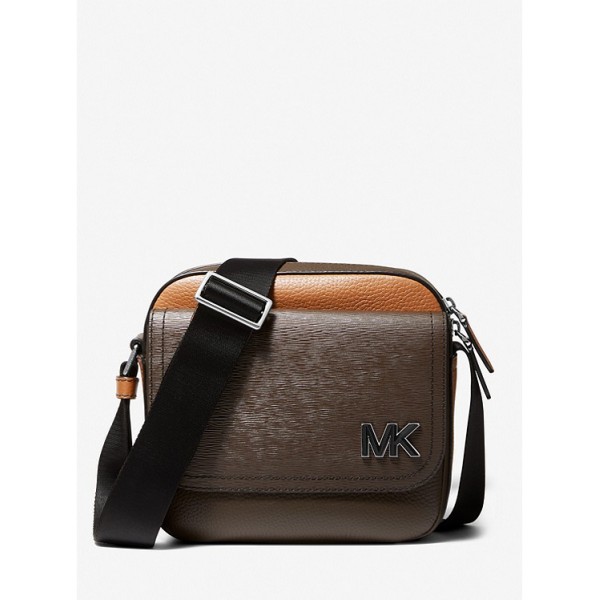 Hudson Color-Blocked Leather Messenger Bag