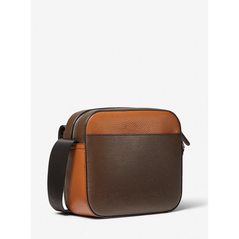 Hudson Color-Blocked Leather Messenger Bag