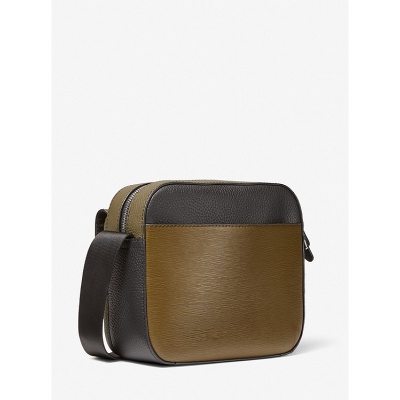 Hudson Color-Blocked Leather Messenger Bag