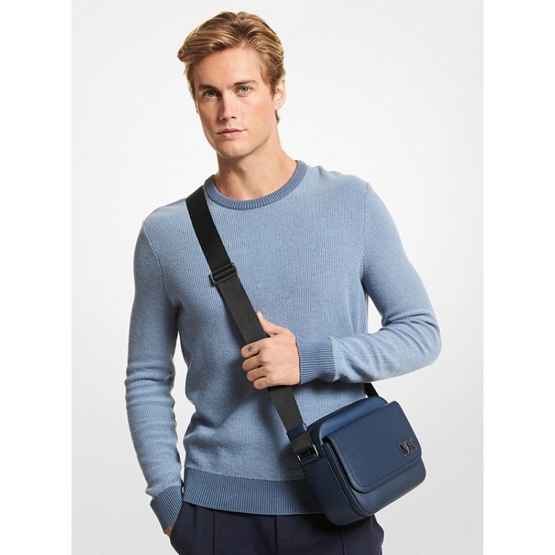 Hudson Color-Blocked Leather Messenger Bag