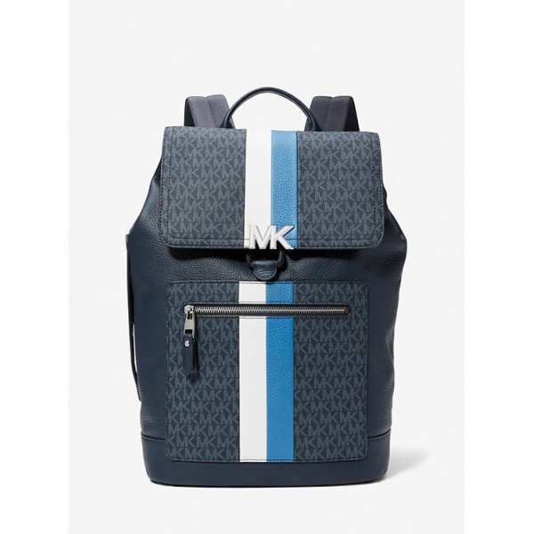 Hudson Logo Stripe and Leather Backpack