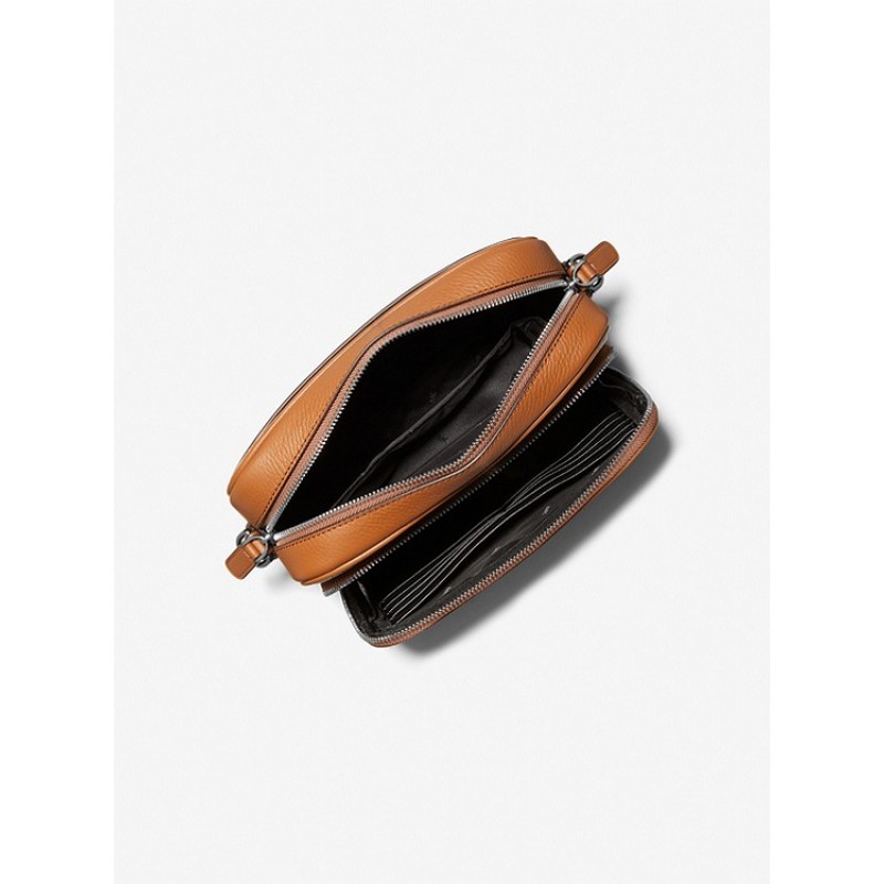 Hudson Logo Stripe and Leather Crossbody Bag