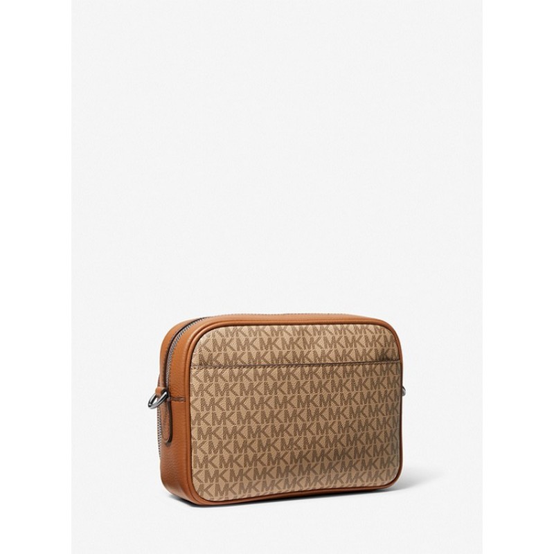 Hudson Logo Stripe and Leather Crossbody Bag