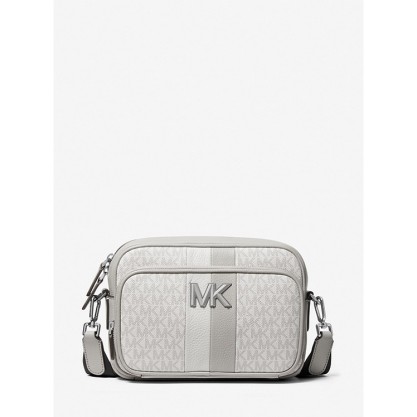 Hudson Logo Stripe and Leather Crossbody Bag