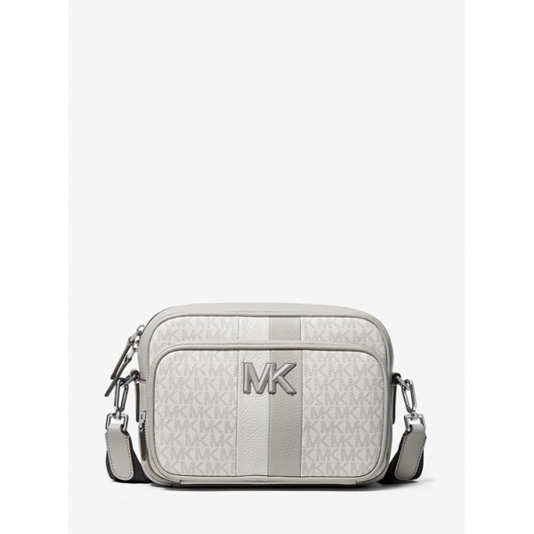 Hudson Logo Stripe and Leather Crossbody Bag