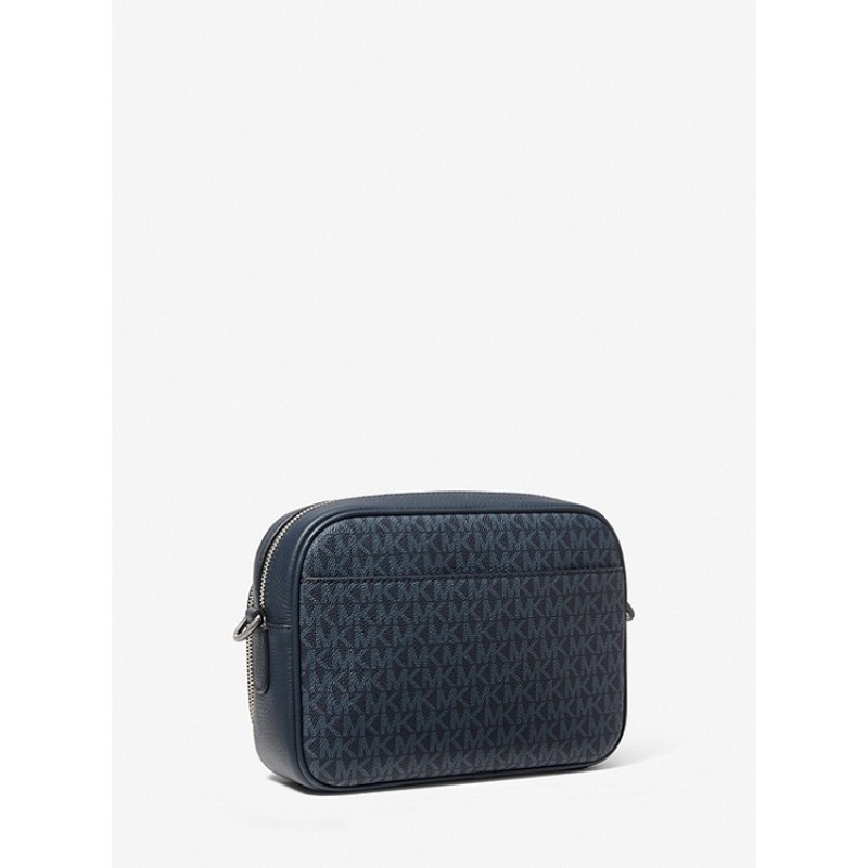 Hudson Logo Stripe and Leather Crossbody Bag