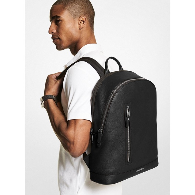 Hudson Slim Pebbled Leather Backpack