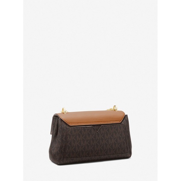 Lita Small Two-Tone Logo and Leather Crossbody Bag