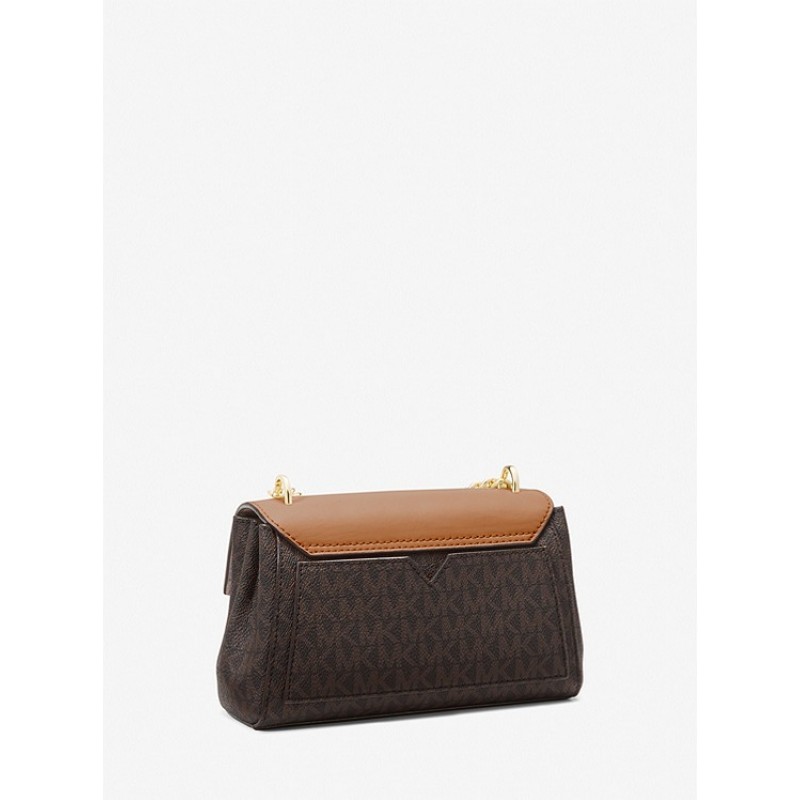 Lita Small Two-Tone Logo and Leather Crossbody Bag