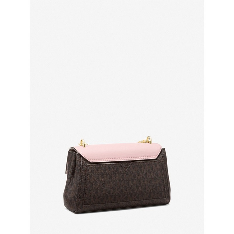 Lita Small Two-Tone Logo and Leather Crossbody Bag