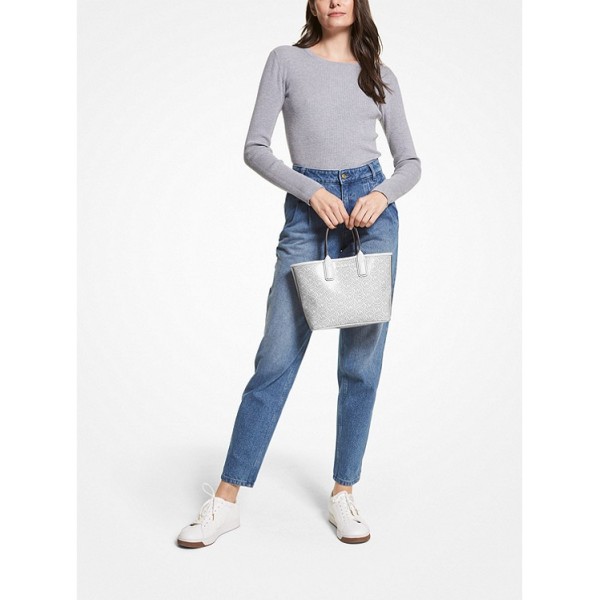 Jodie Small Logo Jacquard Tote Bag