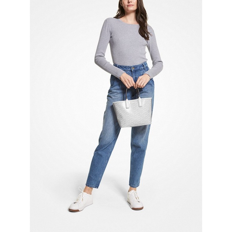 Jodie Small Logo Jacquard Tote Bag