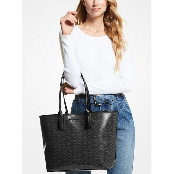 Jodie Large Logo Jacquard Tote Bag