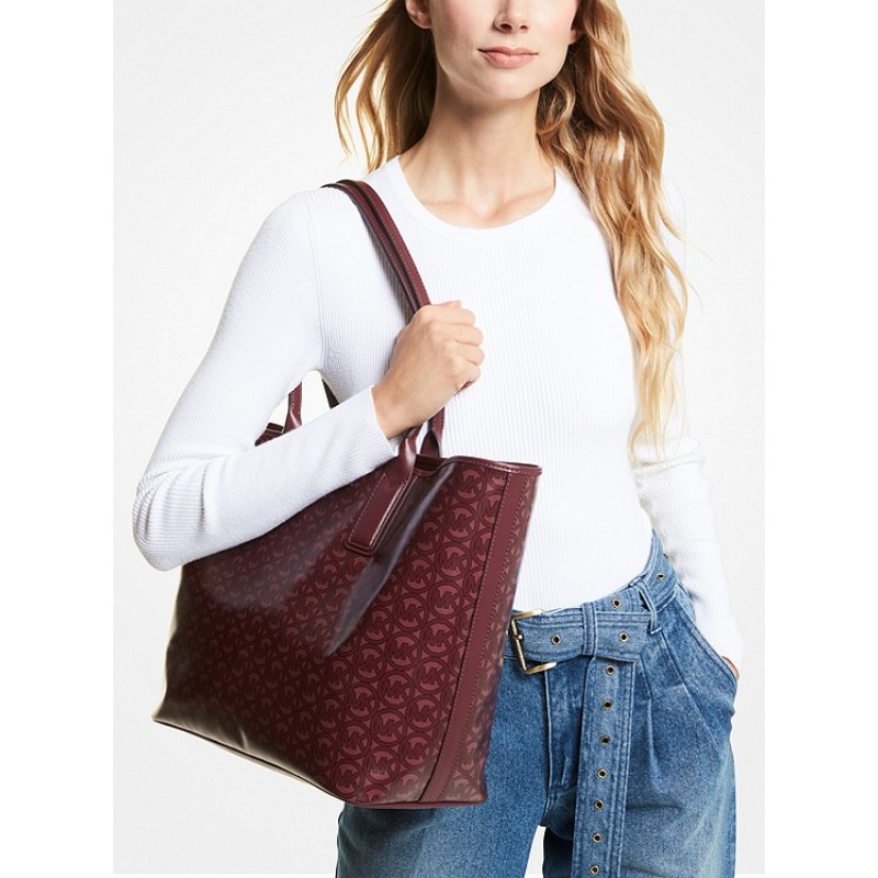 Jodie Large Logo Jacquard Tote Bag