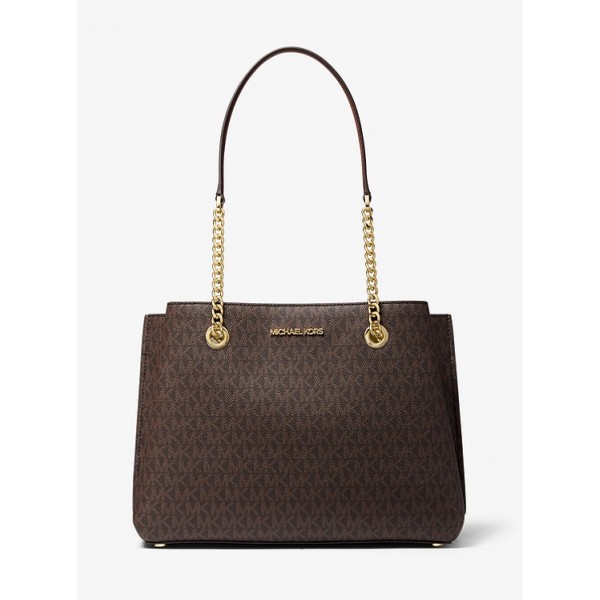 Teagan Large Logo  Shoulder Bag