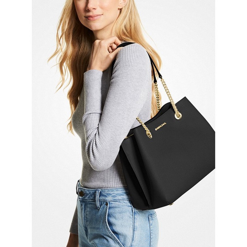 Teagan Large Pebbled Leather Shoulder Bag