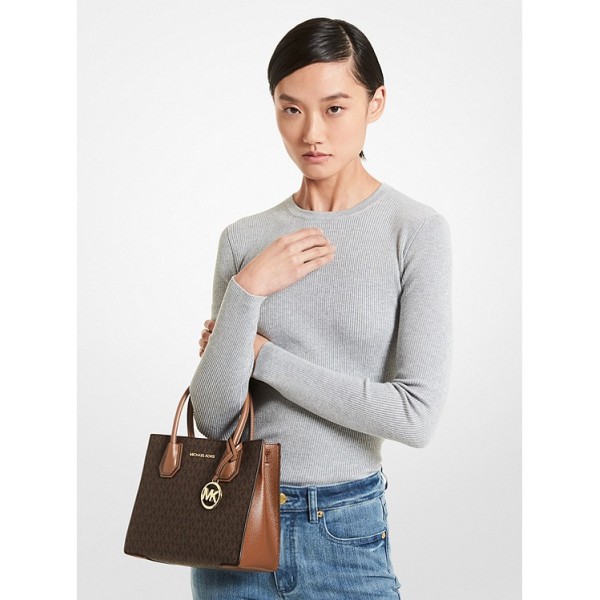 Mercer Medium Logo and Leather Accordion Crossbody Bag