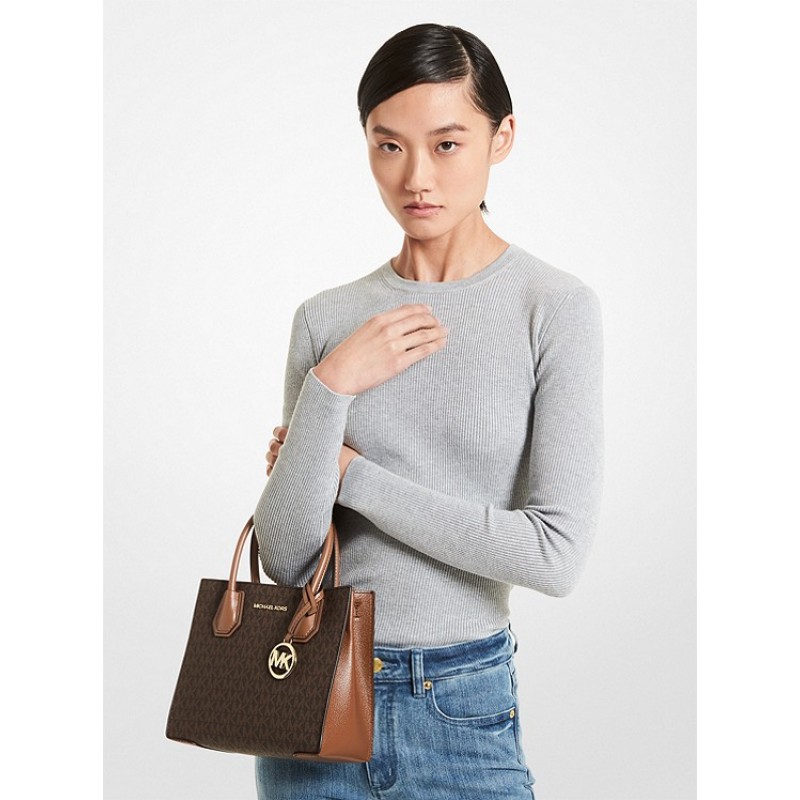 Mercer Medium Logo and Leather Accordion Crossbody Bag