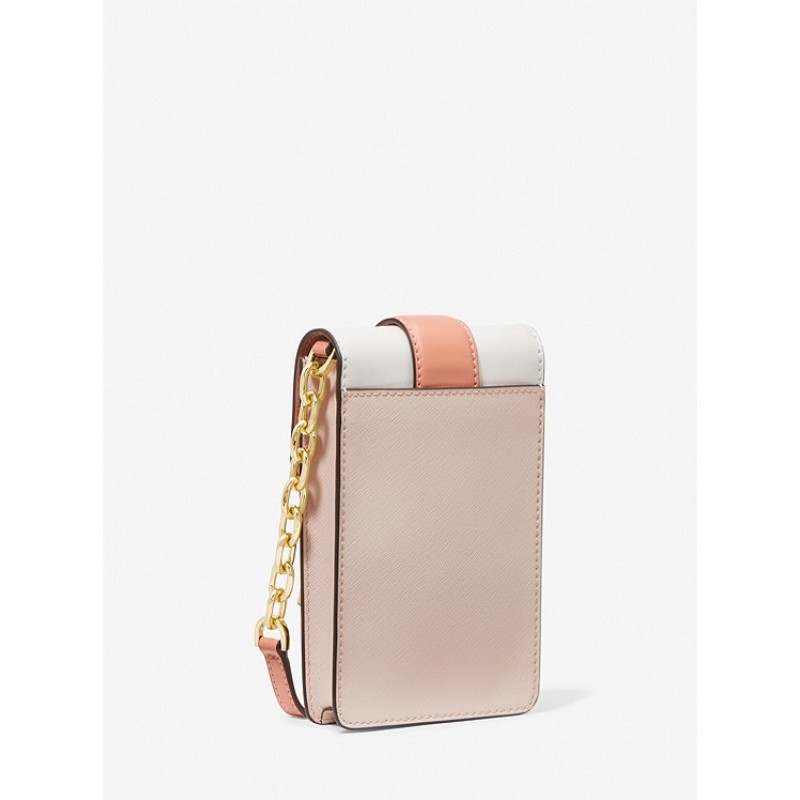 Carmen Small Color-Block Faux Leather Phone Crossbody Bag