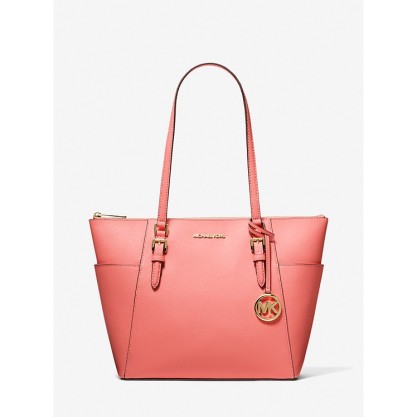 Charlotte Large Saffiano Leather Top-Zip Tote Bag