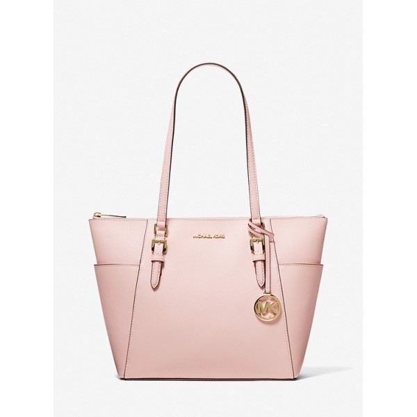 Charlotte Large Saffiano Leather Top-Zip Tote Bag