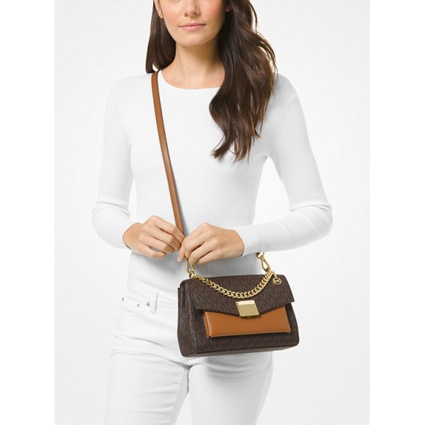 Lita Medium Two-Tone Logo Crossbody Bag