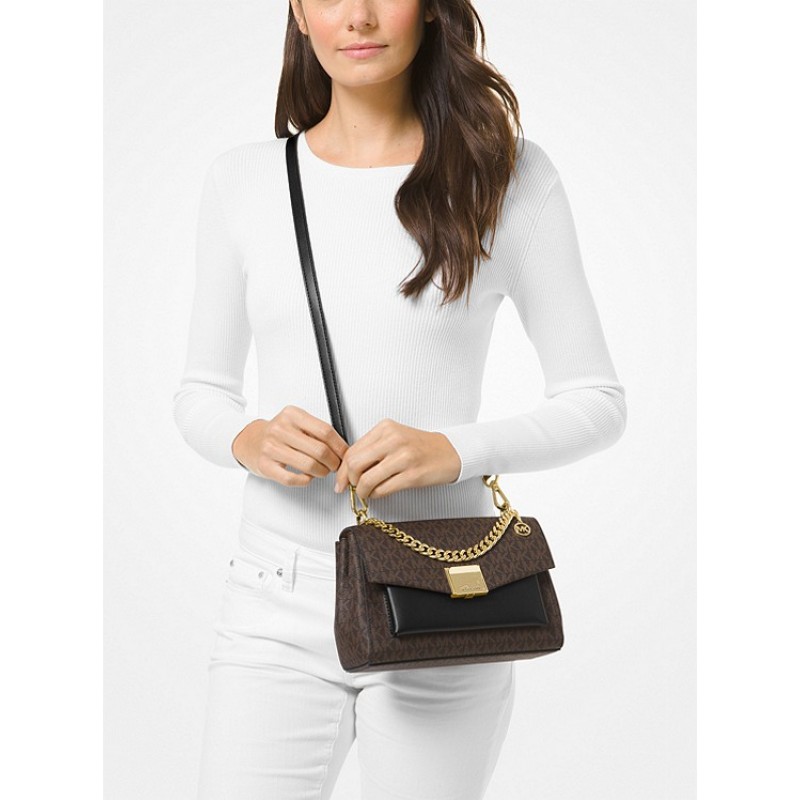 Lita Medium Two-Tone Logo Crossbody Bag