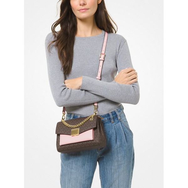 Lita Medium Two-Tone Logo Crossbody Bag