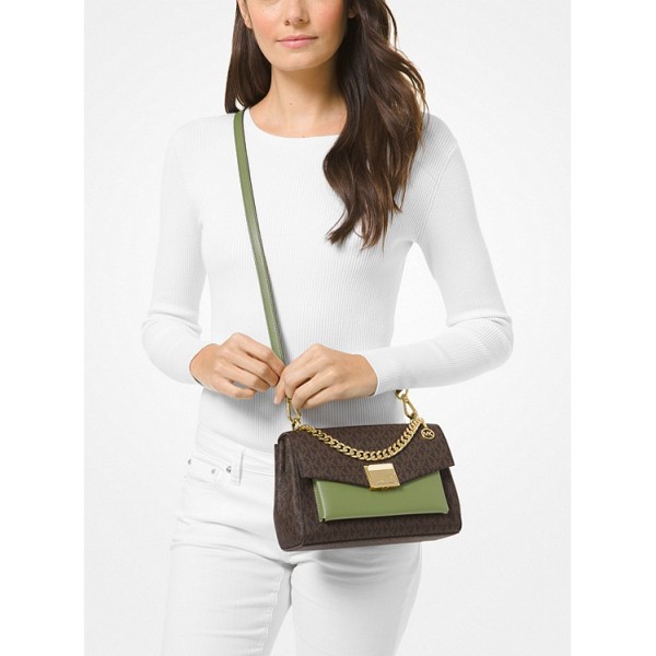 Lita Medium Two-Tone Logo Crossbody Bag