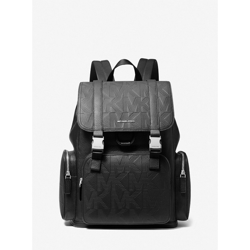 Cooper Logo Embossed Leather Backpack