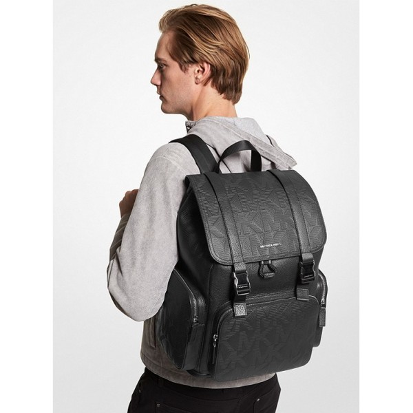 Cooper Logo Embossed Leather Backpack