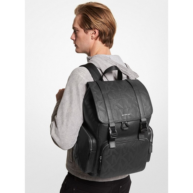 Cooper Logo Embossed Leather Backpack