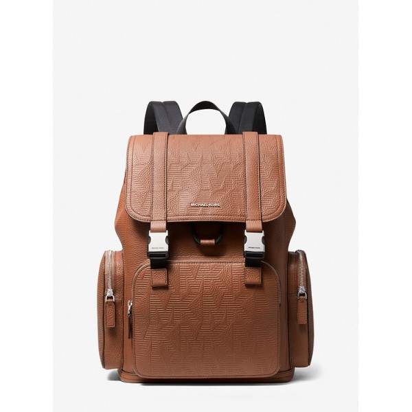 Cooper Logo Embossed Leather Backpack