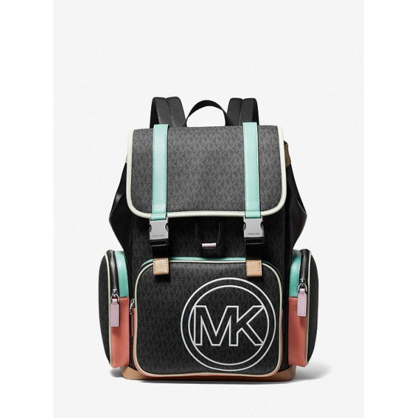 Cooper Logo and Color-Block Faux Leather Backpack