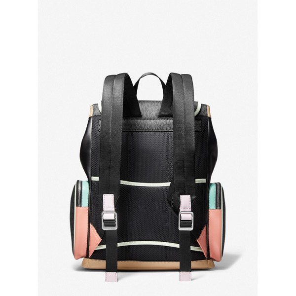 Cooper Logo and Color-Block Faux Leather Backpack