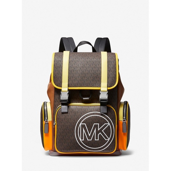 Cooper Logo and Color-Block Faux Leather Backpack