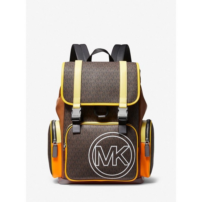 Cooper Logo and Color-Block Faux Leather Backpack