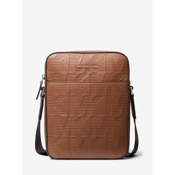 Cooper Logo Embossed Leather Flight Bag